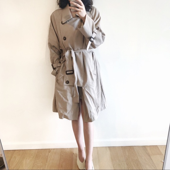 Light beige cotton trench coat - Picture 8 of 8